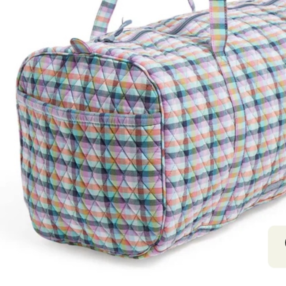 VB Large Travel Duffle Gingham Plaid NWT - Picture 5 of 6
